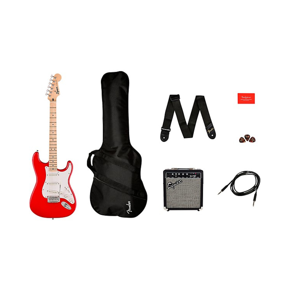 Squier Sonic Stratocaster Limited-Edition Maple Fingerboard Electric Guitar Pack With Frontman 10G Amp - Torino Red (371720658)