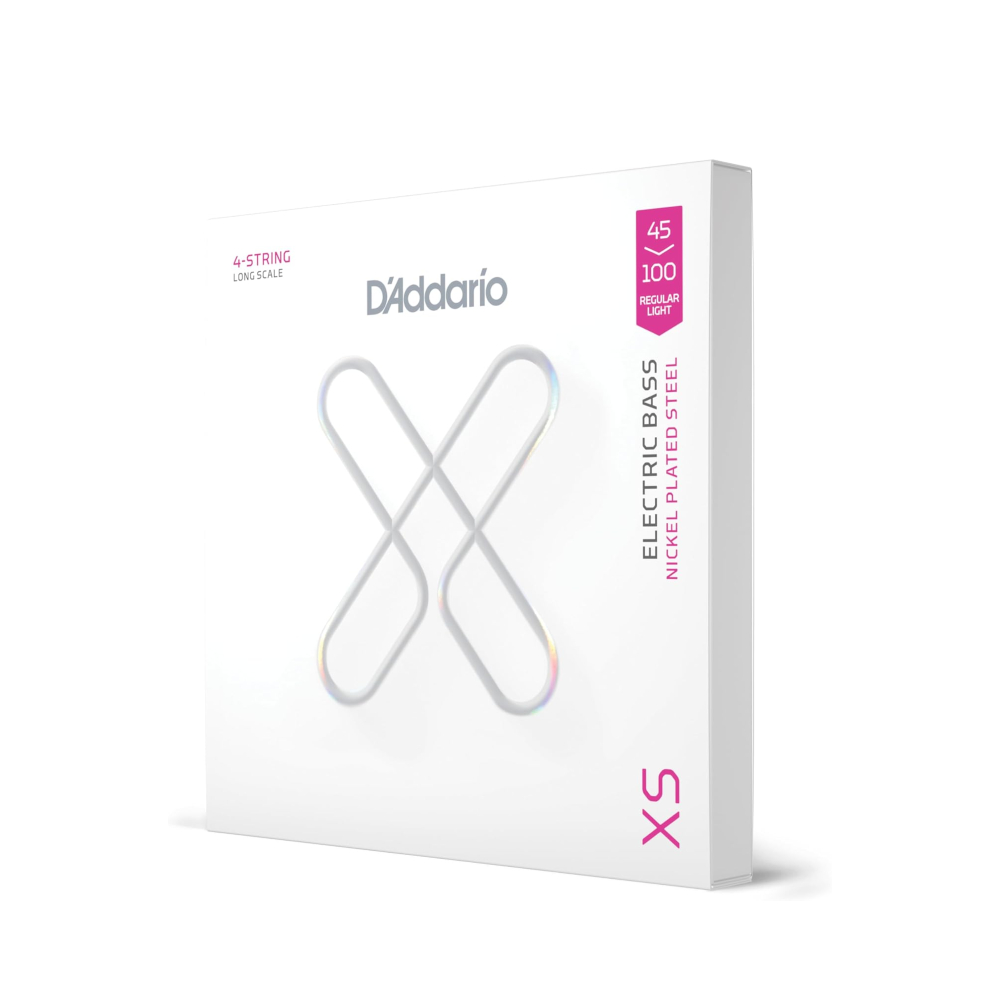 D'Addario XSB45100 XS Nickel Electric Bass Guitar Strings (.045-.100 Regular Light)