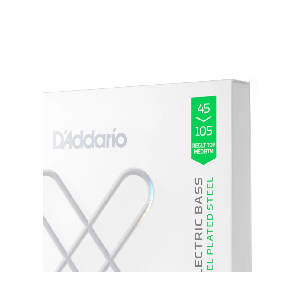 D'Addario XSB45105 XS Nickel Electric Bass Guitar Strings (.045-.105 Light Top/Medium Bottom)
