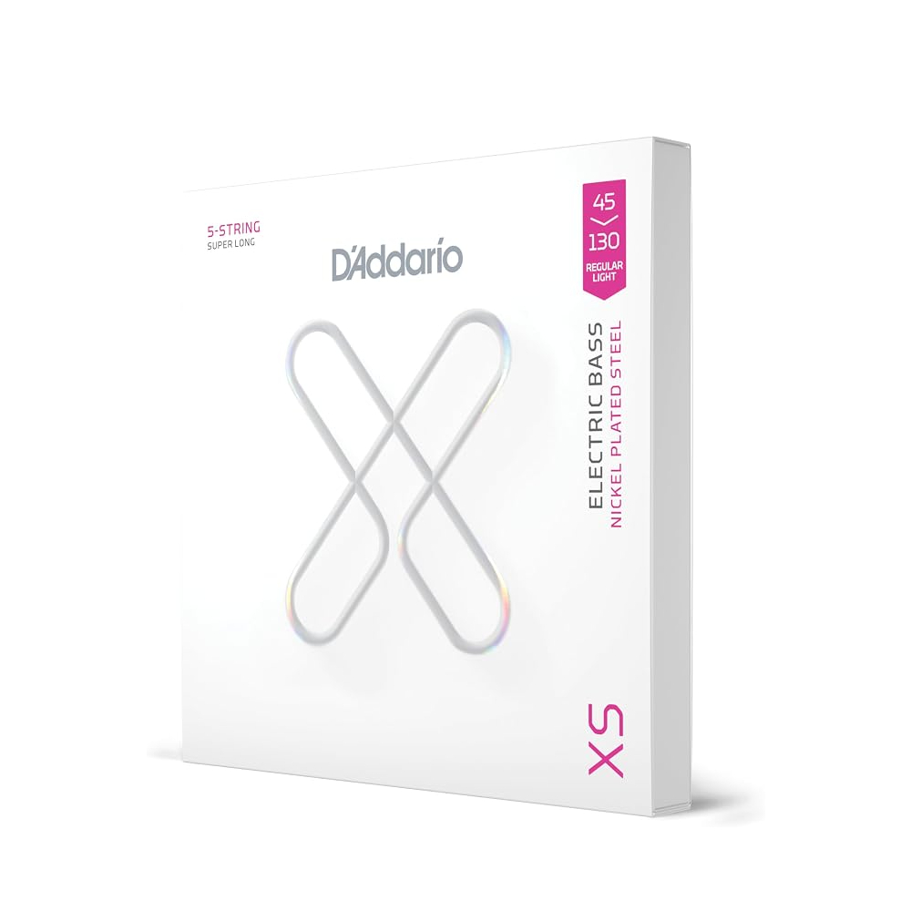 D'Addario XSB45130SL XS Nickel 5-string Electric Bass Guitar Strings (.045-.130 Regular Light)