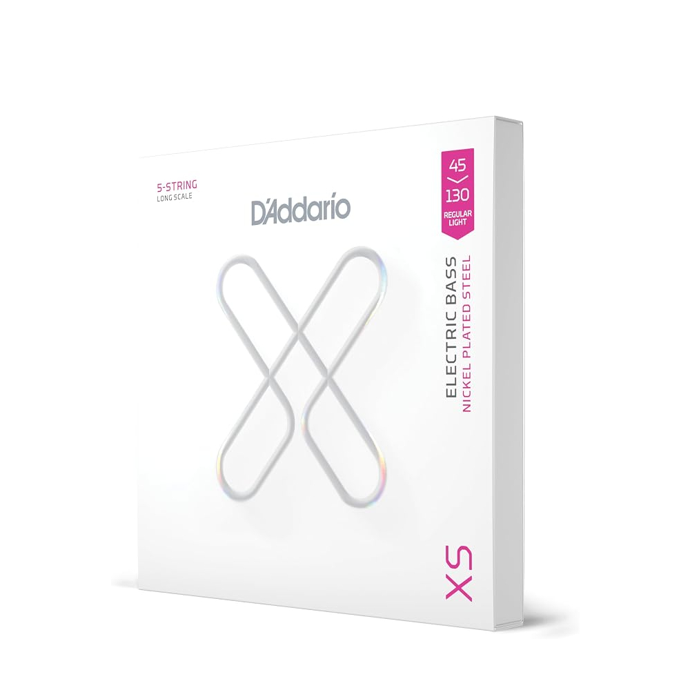 D'Addario XSB45130 XS Nickel 5-string Electric Bass Guitar Strings (.045-.130 Regular Light)