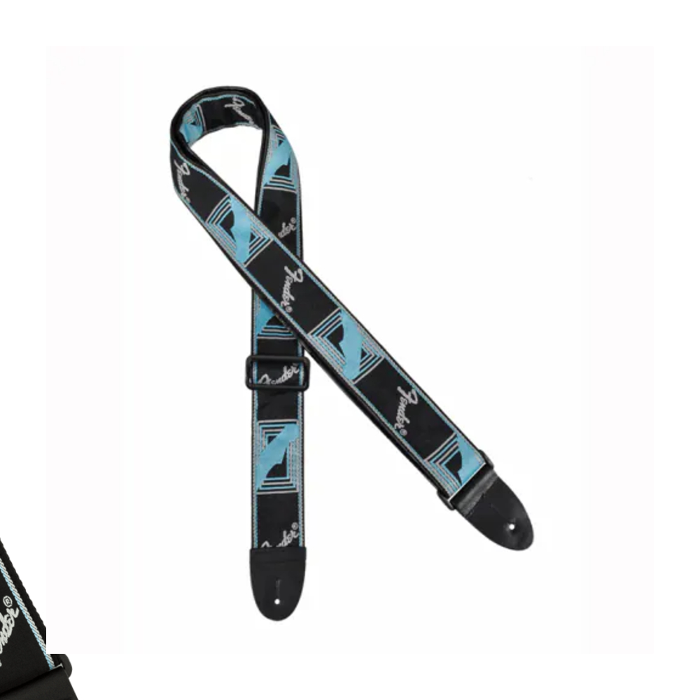 Fender 2-inch Monogrammed Strap - Black/Light Grey/Blue (990681502)