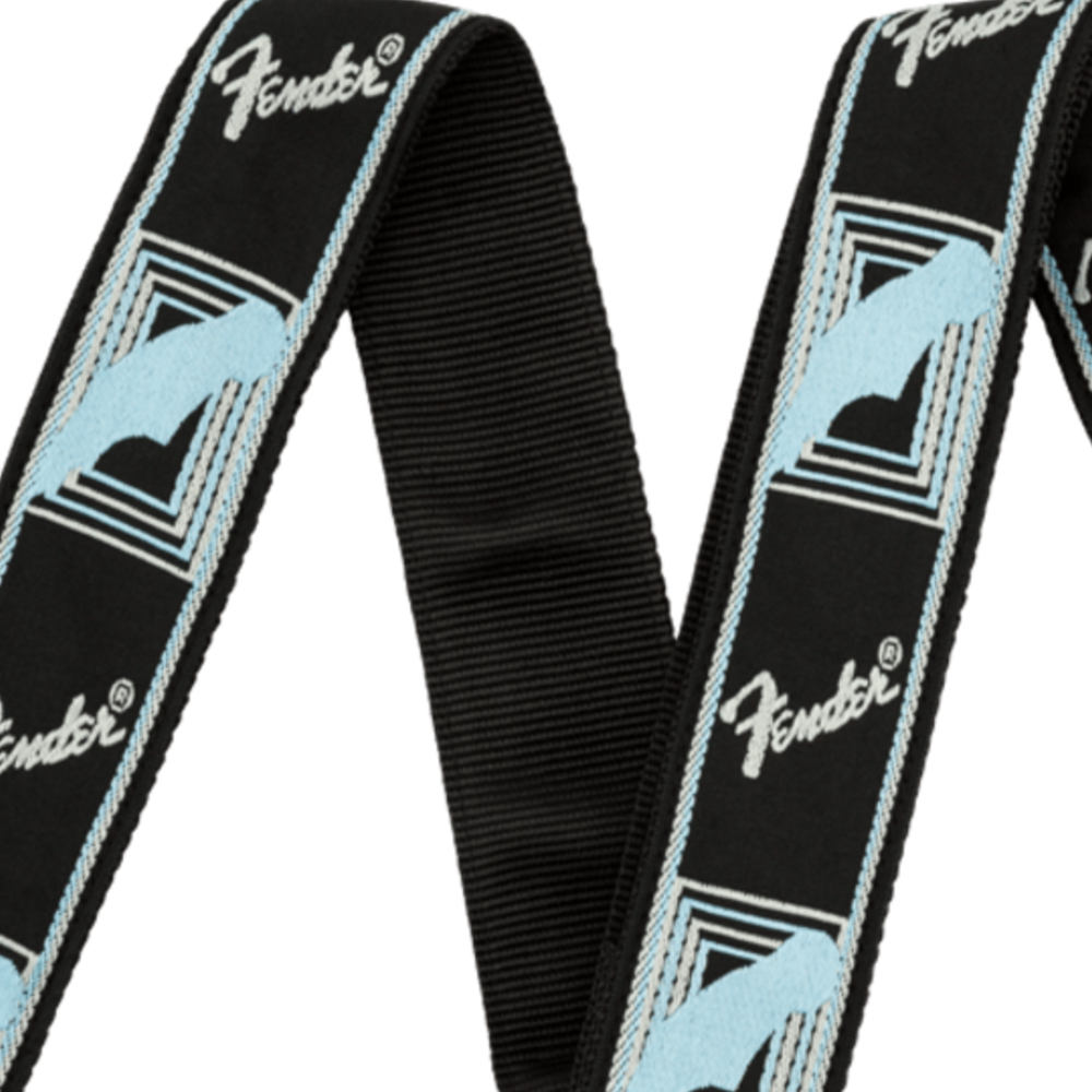 Fender 2-inch Monogrammed Strap - Black/Light Grey/Blue (990681502)