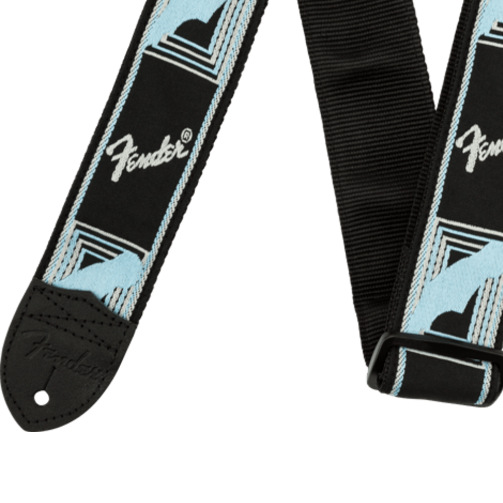 Fender 2-inch Monogrammed Strap - Black/Light Grey/Blue (990681502)