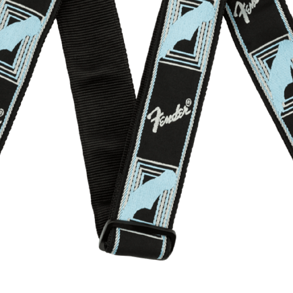 Fender 2-inch Monogrammed Strap - Black/Light Grey/Blue (990681502)
