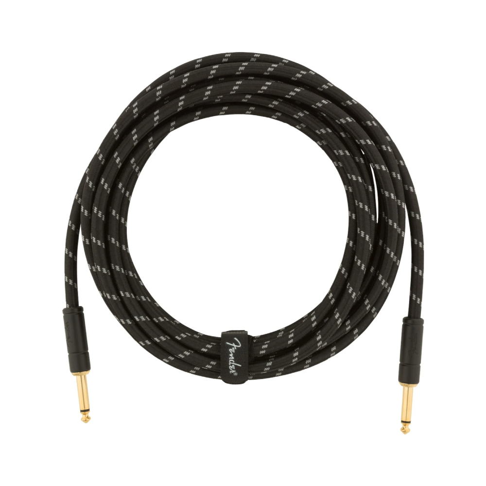 Fender Deluxe Series 15-foot Instrument Cable - Black Tweed (990820083)