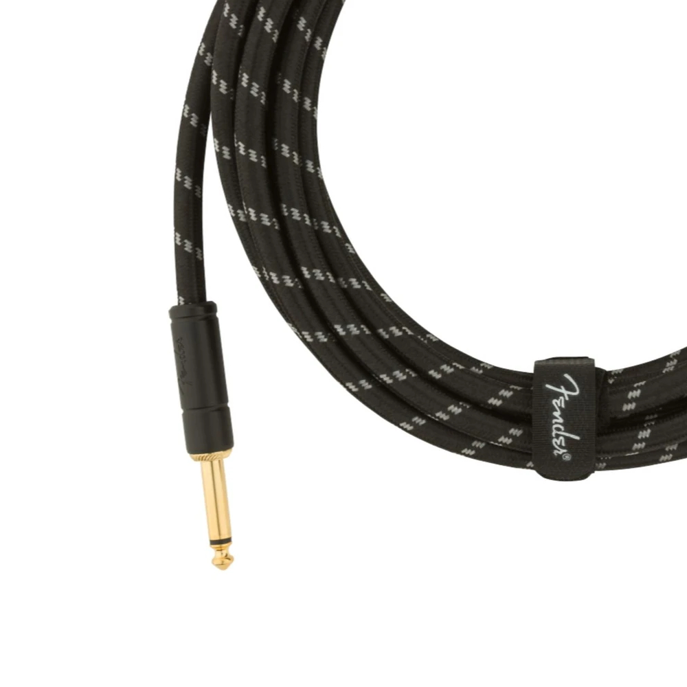 Fender Deluxe Series 15-foot Instrument Cable - Black Tweed (990820083)
