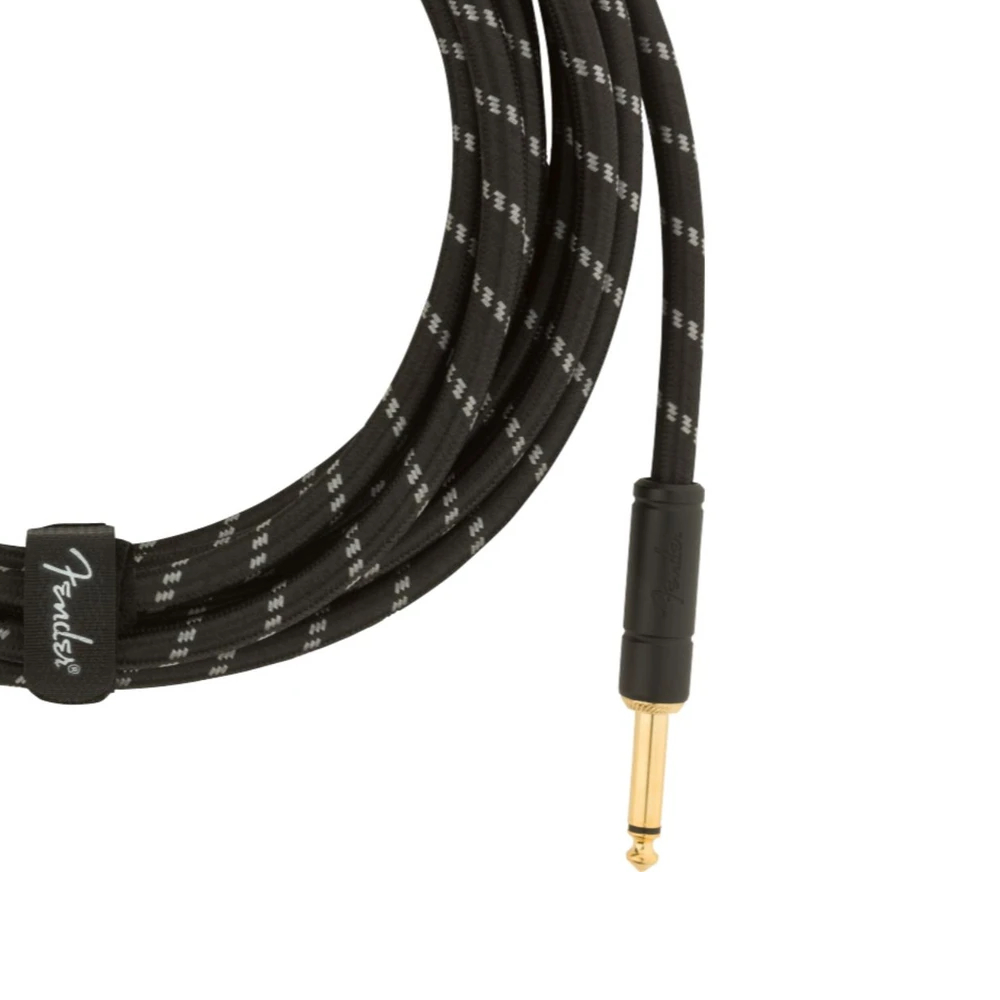 Fender Deluxe Series 15-foot Instrument Cable - Black Tweed (990820083)