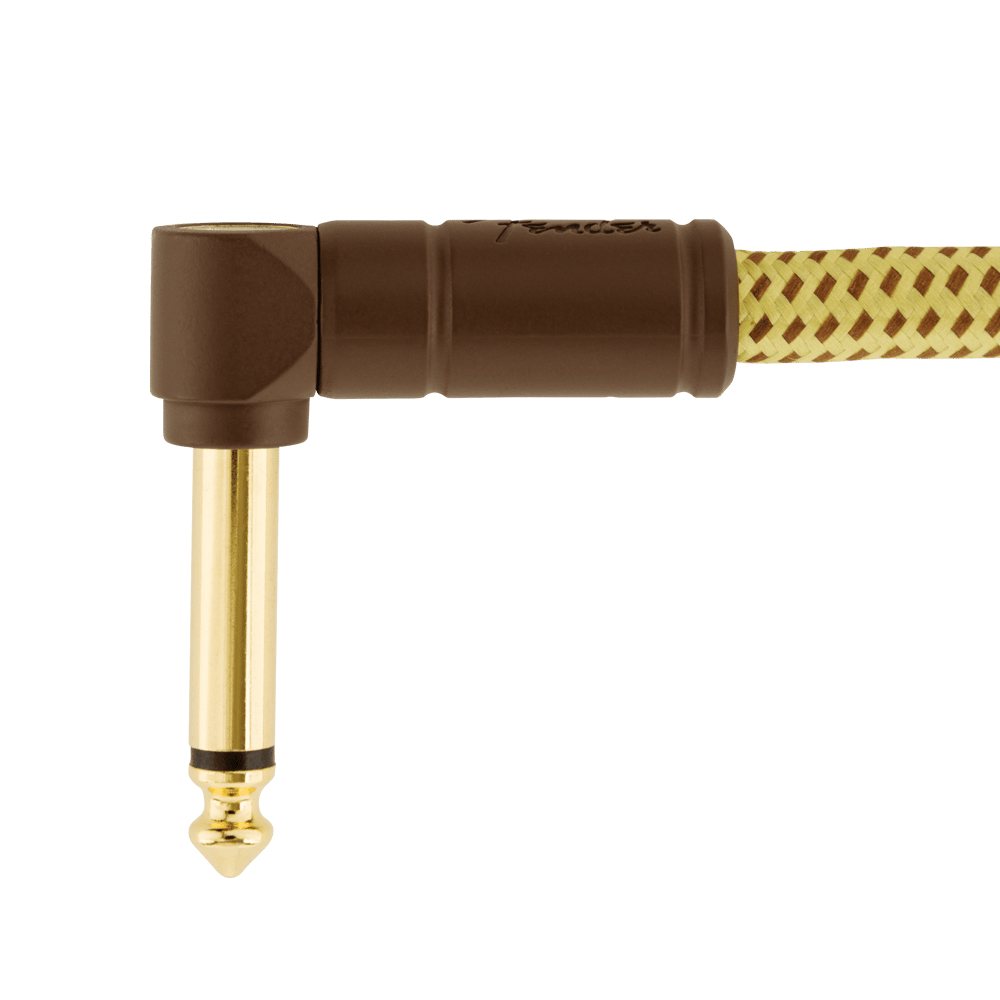 Fender Deluxe Series 15-foot Instrument Cable, Straight/Angle - Tweed (990820086)
