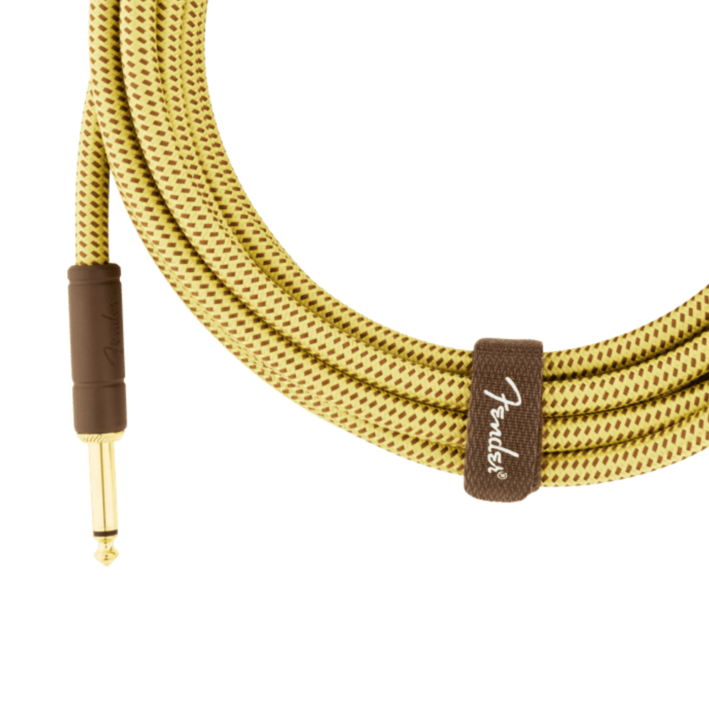 Fender Deluxe Series 15-foot Instrument Cable, Straight/Angle - Tweed (990820086)