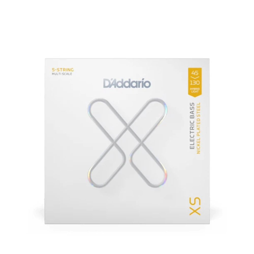 D'Addario XSB45130MS XS Nickel 5-string Electric Bass Guitar Strings - .045-.130 Hybrid Light