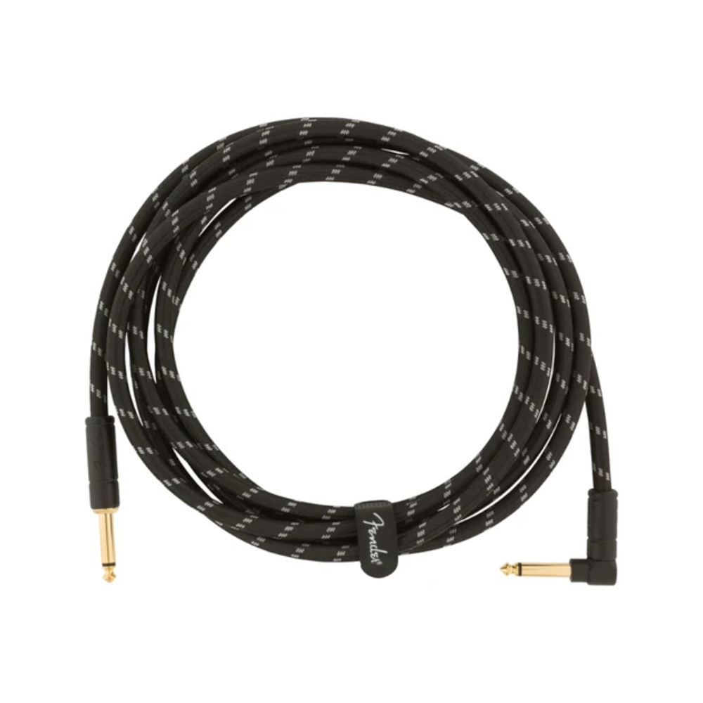Fender Deluxe Series Instrument Cable - Straight/Angle, 10 ft (3.05 m), Black Tweed (990820090)