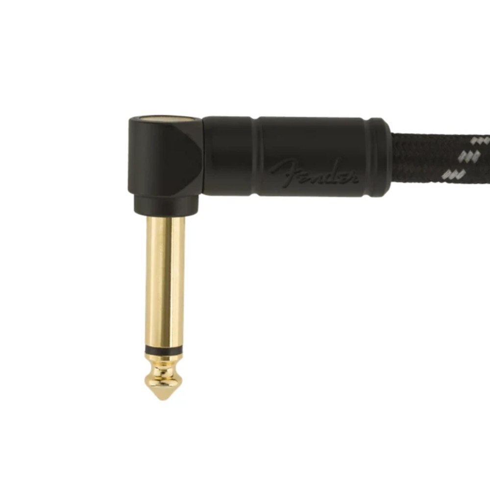 Fender Deluxe Series Instrument Cable - Straight/Angle, 10 ft (3.05 m), Black Tweed (990820090)