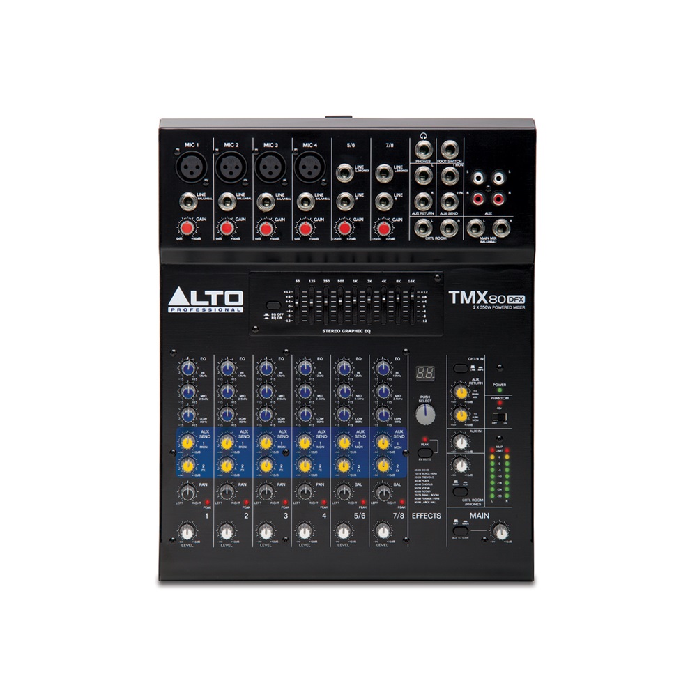 Alto Professional TMX80DFX 8-Channel Powered Mixer with Effects