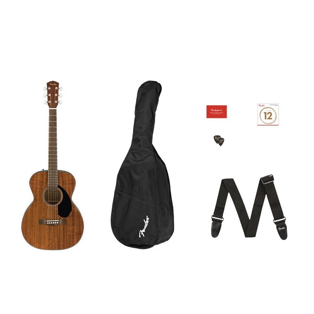 Fender CC-60S Concert Solid Top Acoustic Guitar Pack - Mahogany (970150422)