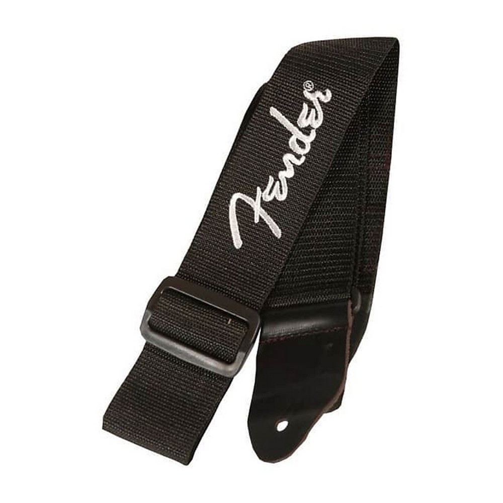 Fender Black Polyester Logo Straps - (990662043) 