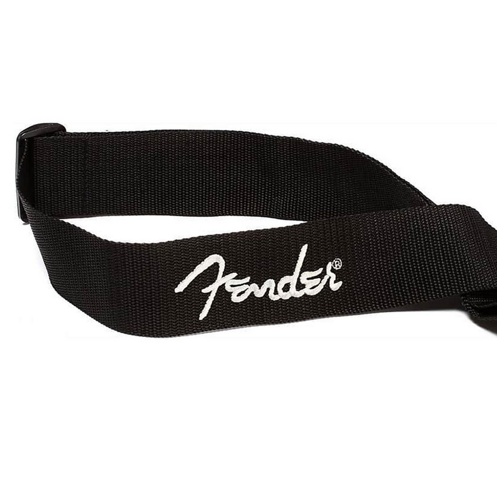 Fender Black Polyester Logo Straps - (990662043) 