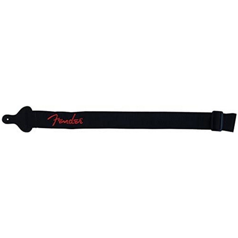 Fender Black Polyester Red Logo Straps