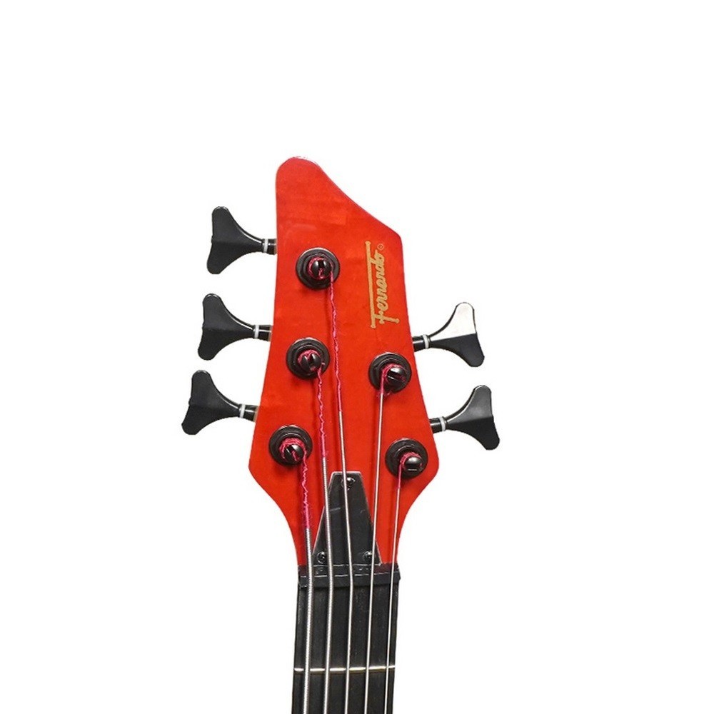 Fernando LBB101-5 5-String Electric Bass Guitar (Red)