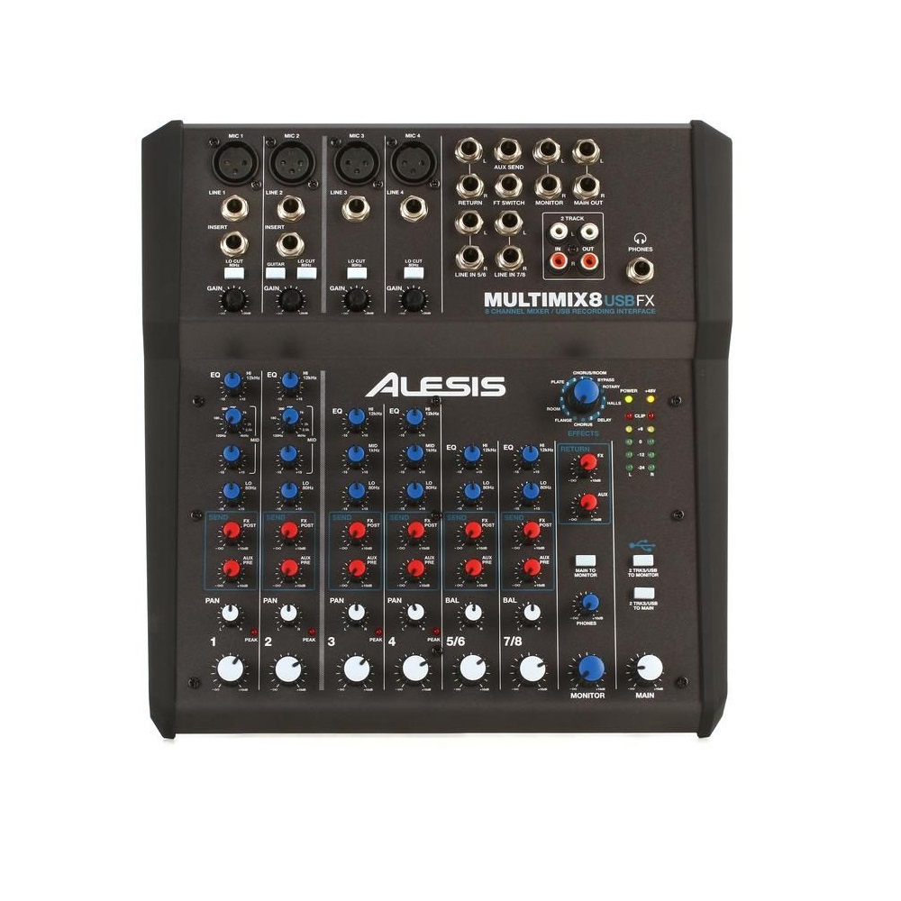 Alesis MultiMix 8 USB FX 8-channel Mixer with USB and Onboard Effects