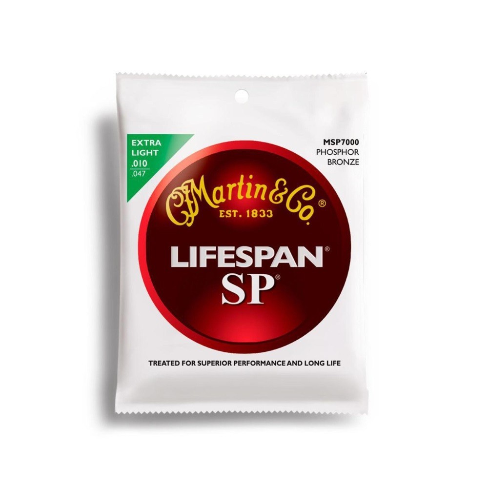 Martin & Co. MSP7000 SP Lifespan Phosphor Bronze Extra Light Acoustic Guitar Strings