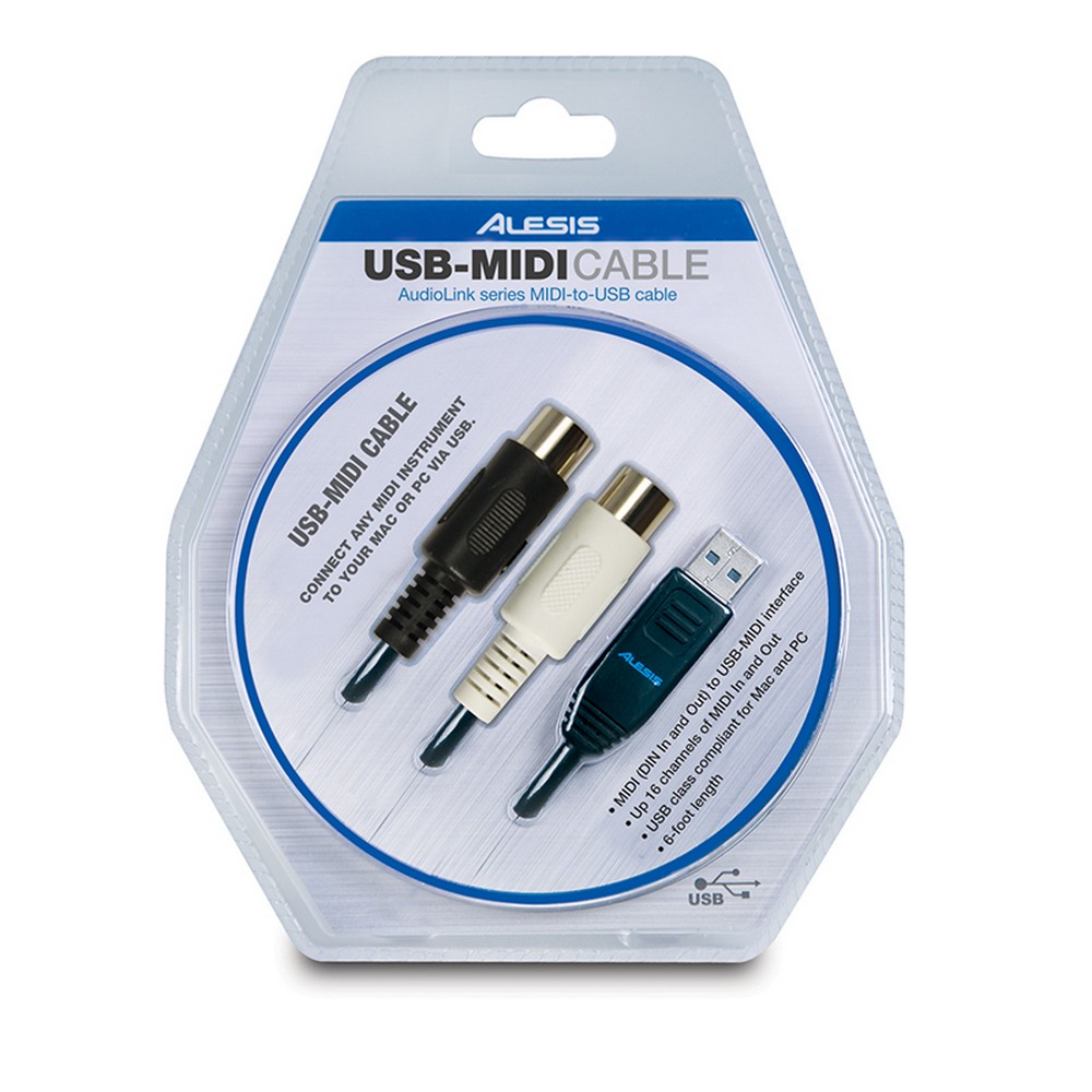 Alesis USB MIDI Cable Audiolink SRS MIDI to USB Cable