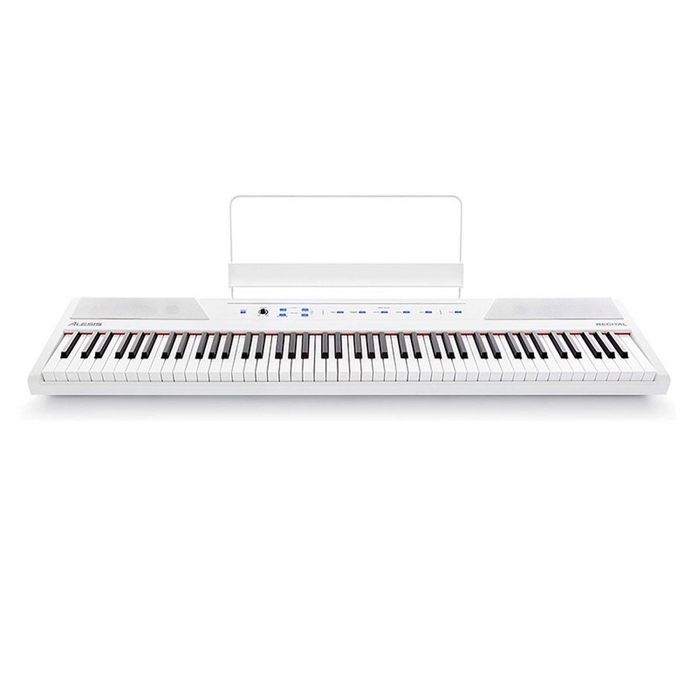 Alesis Recital 88 Key Digital Piano Keyboard with Semi Weighted Keys (White)