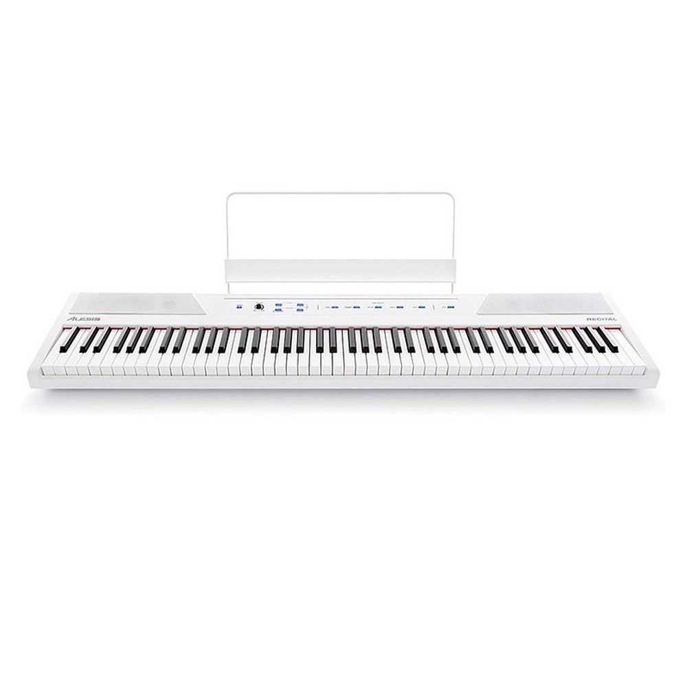 Alesis Recital 88 Key Digital Piano Keyboard with Semi Weighted Keys (White)