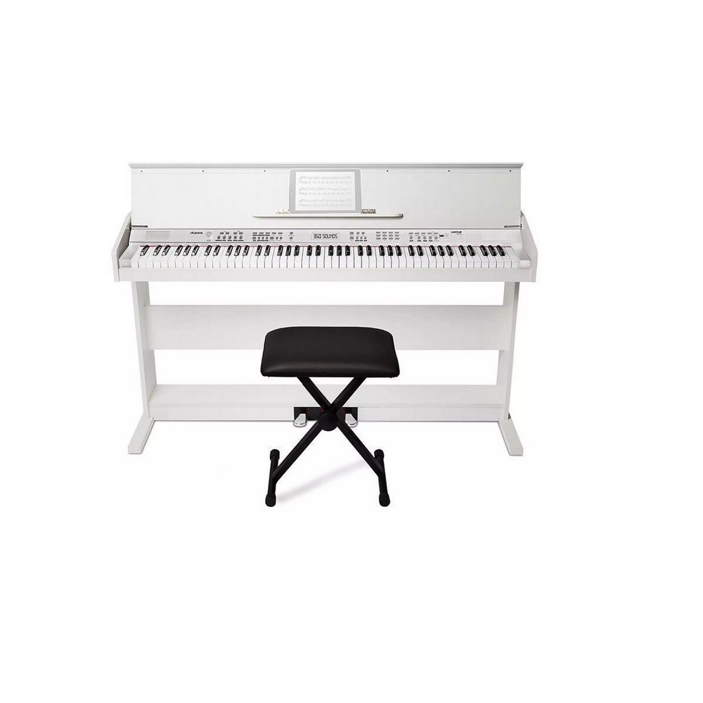 Alesis Virtue 88-Key Digital Piano with Stand and Adjustable Bench (White)