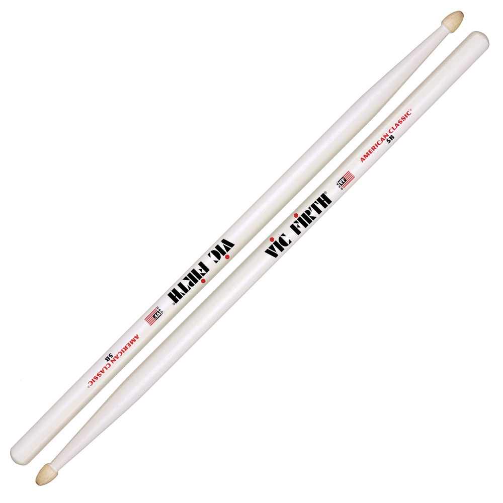 Vic Firth 5BW American Classic 5B Drum Sticks (White)