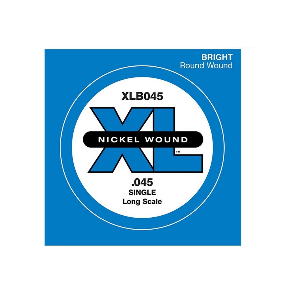 D'Addario XLB045 Nickel Wound Bass Guitar Single String, Long Scale, .045