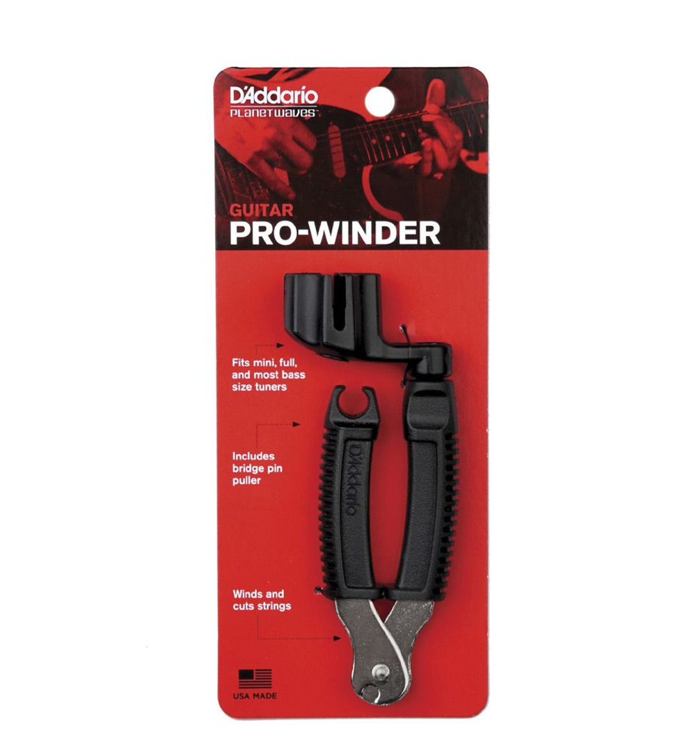 D'Addario DP0002 Pro-Winder Peg Winder with String Cutter and Bridge Pin Puller