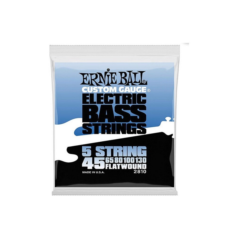 Ernie Ball 2810 Flatwound 5-String Electric Bass Strings (45-130)