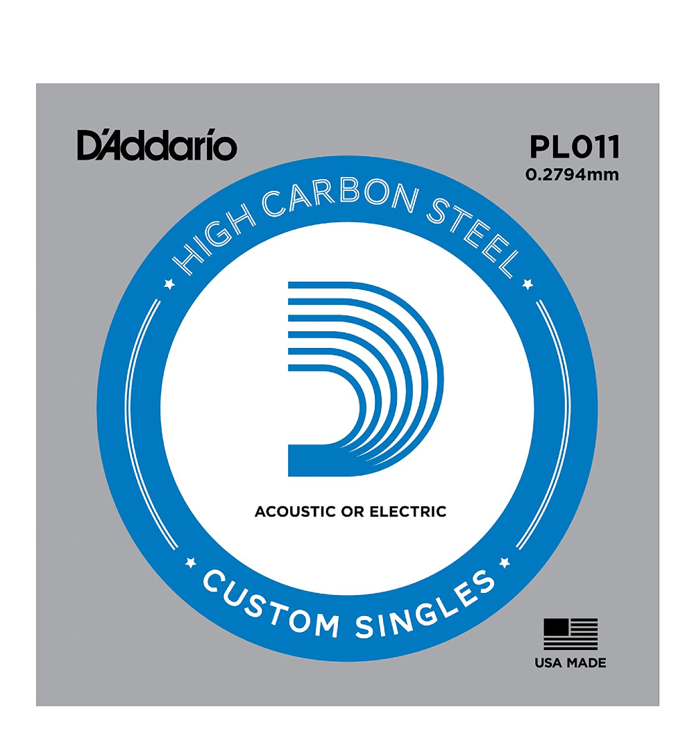 D'Addario PL011 Plain Steel .011 Acoustic/Electric Guitar String