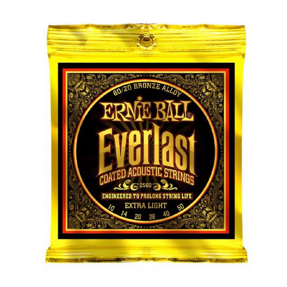 Ernie Ball 2560 Everlast Extra Light Coated Acoustic Guitar Strings (10-50)