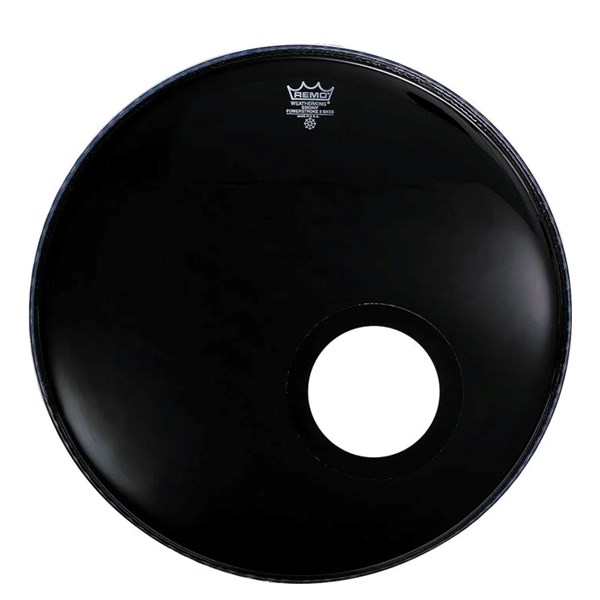 Remo 22 inch Ebony Bass Drum Head with Hole (P3-1022ES-DM)