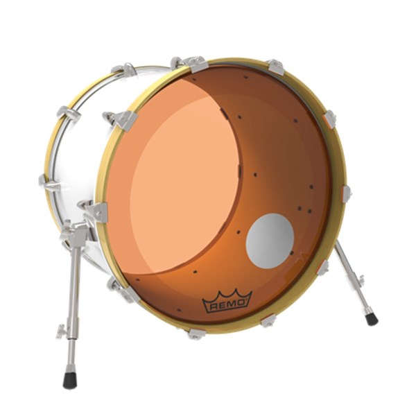 Remo Powerstroke P3 Colortone Orange Bass Drumhead - 18 inch - with Port Hole