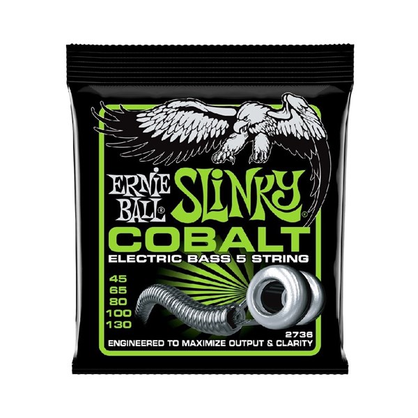 Ernie Ball 2736 Slinky Cobalt Electric Bass Strings 5-string (45-130)