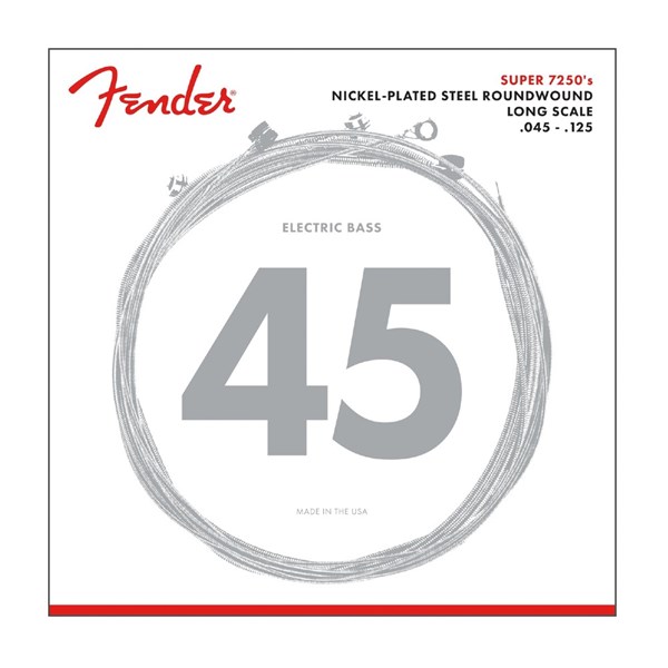 Fender 72505M Nickel Plated Steel Bass Guitar Strings - .045 - .125 Medium Long Scale 5-string (737250456)