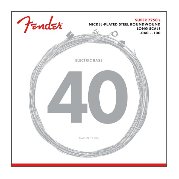 Fender Nickel Plated String Set For Electric Bass-7250L (040/100) -  (737250403)