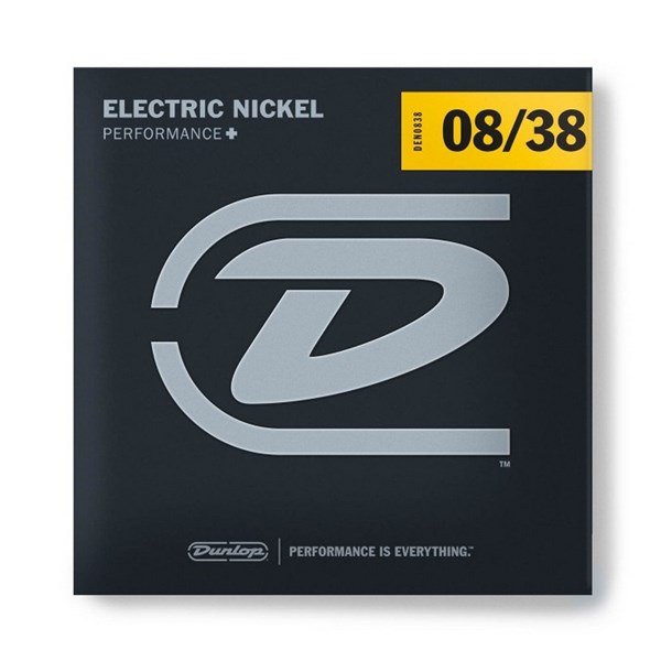 Dunlop DEN0838 Electric Nickel Performance+ Electric Guitar Strings (.008-.038)