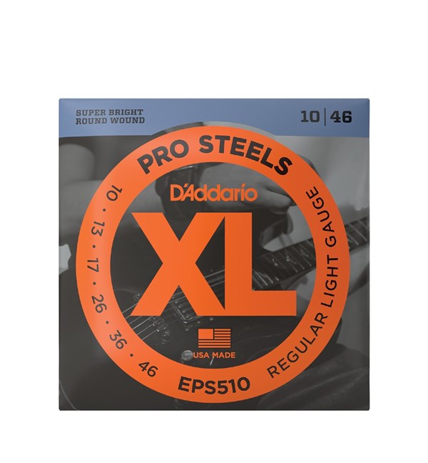 D'Addario EPS510 XL Pro Steels Regular Light Gauge Electric Guitar Strings (10-46)