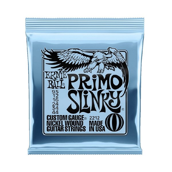 Ernie Ball 2212 Slinky Nickel Wound Electric Guitar Strings - .0095-.044 Primo Slinky