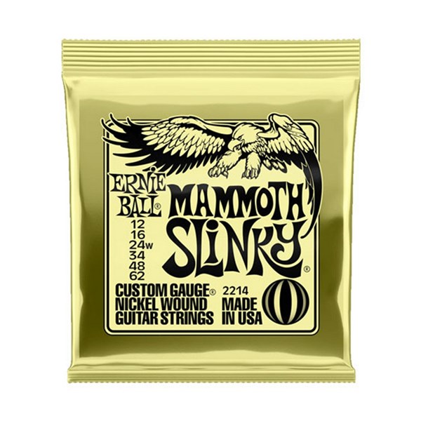Ernie Ball 2214 Slinky Nickel Wound Electric Guitar Strings - .012-.062 Mammoth Slinky
