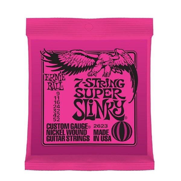 Ernie Ball Guitar String 7-strings Super Slinky Nicke Wound 9-52 2623