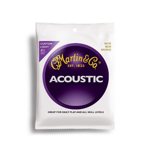 Martin & Co. M175 80/20 Bronze Custom Light Acoustic Guitar Strings