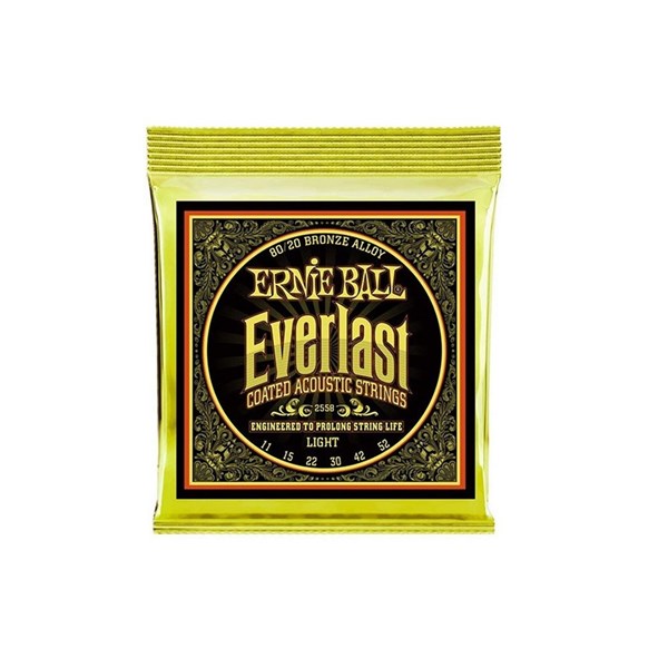 Ernie Ball 2558 Everlast Light Coated 80/20 Bronze Acoustic Guitar Strings (11-52)