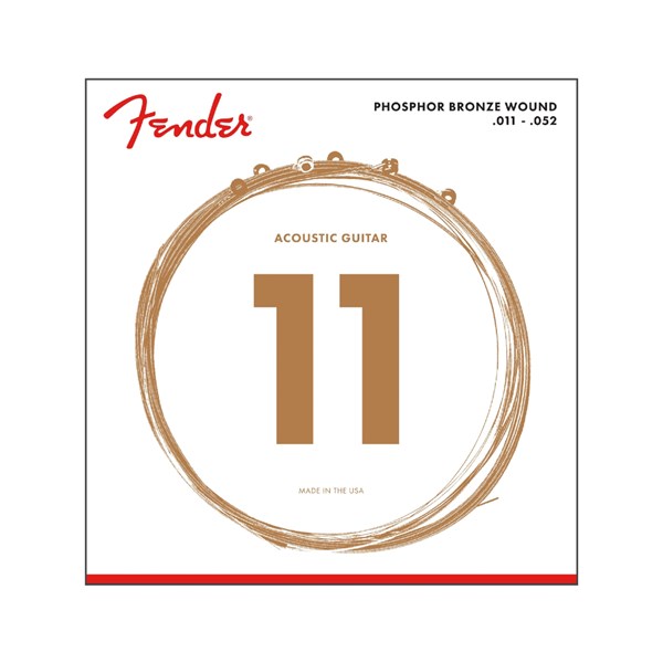 Fender Phosphor Bronze Acoustic Guitar Strings, Ball End, 60CL .011-.052(730060405)