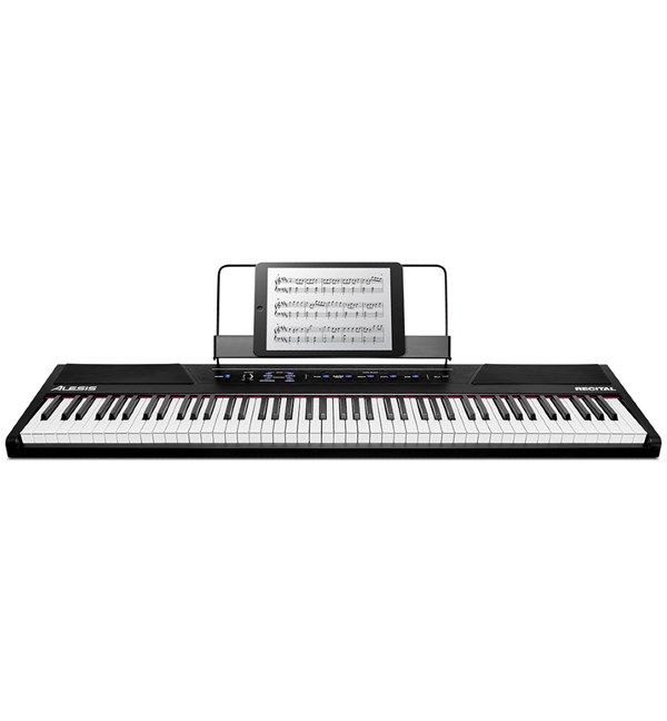 Alesis Recital 88 Key Digital Piano Keyboard with Semi Weighted Keys (Black)