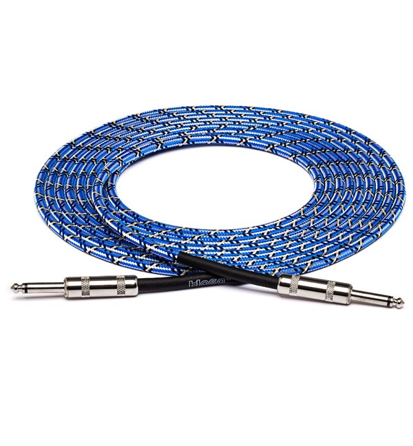 Hosa 3GT-18CI Cable  Guitar Cloth 18 inch (Blue/White/Black)